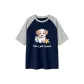 Navy Blue & White Heather Gray