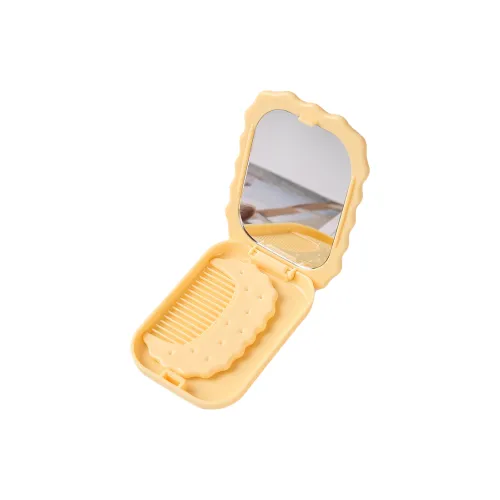CUCX Chocolate Mini Cookie Compact Makeup Mirror With Portable Folding Round Princess Mirror