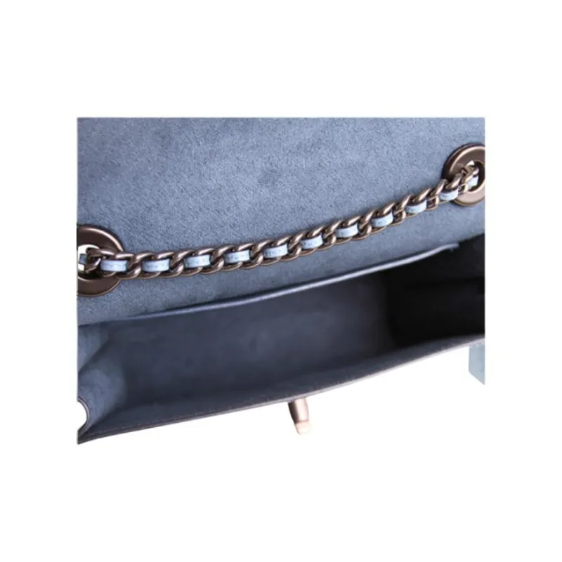 COACH Parker Leather Shoulder Bag, Crossbody Bag Mini Women's Blue-3