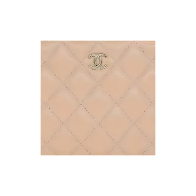 CHANEL Grained Calfskin Card Holder Wallet Clutches Women's Beige-1