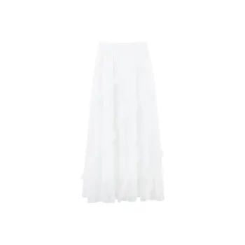 Rose Casual Long Skirts Women's White