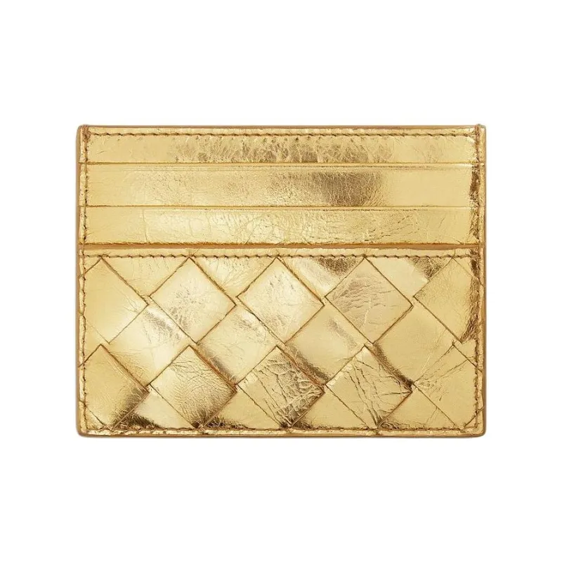 Bottega Veneta Calfskin Card Holder Regular Women's Gold-1