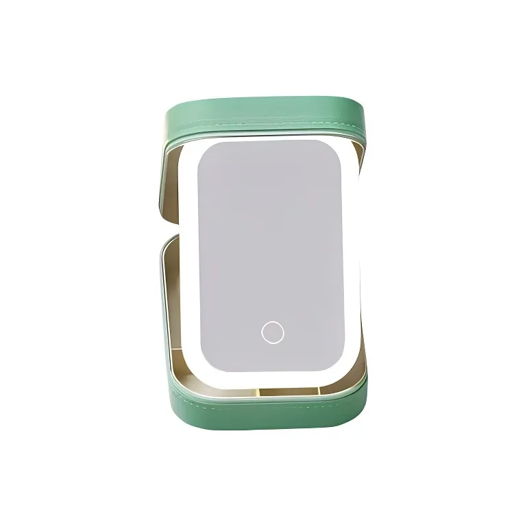 Love Of Wormwood Portable Mirror Storage Box With Light, Integrated Make up Tools Foldable And Portable-8