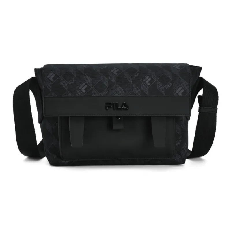FILA Lifestyle Fabric, PU Shoulder Bag, Crossbody Bag Men's Jet Black-0