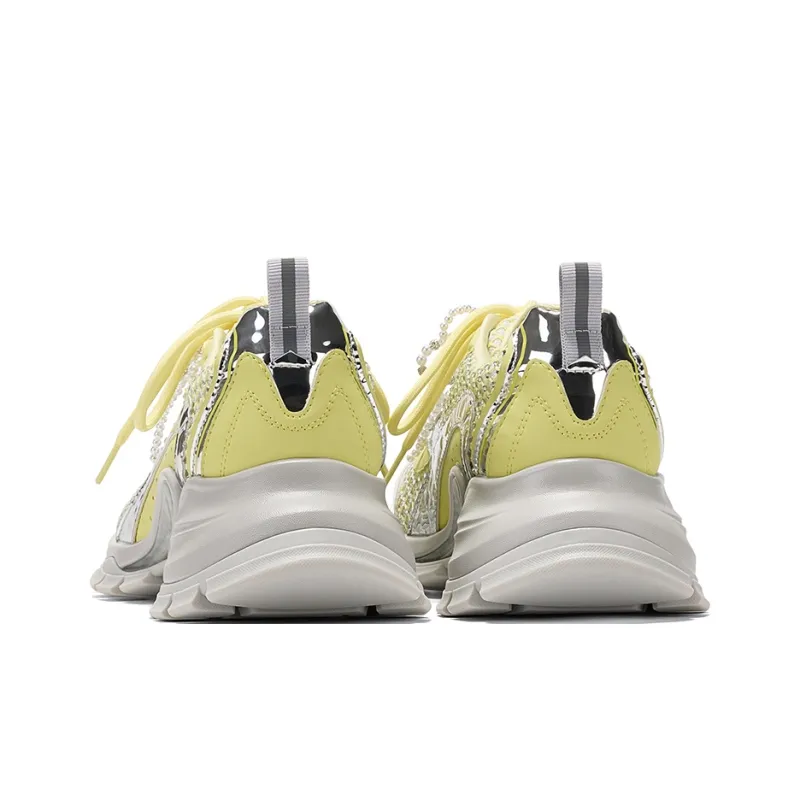 GG CC Breathable Mesh Casual Height Increasing Low Top Platform Chunky Sneakers Women's-8