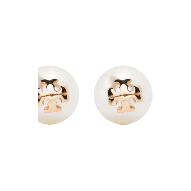 TORY BURCH Metal Stud Earrings Women's White-2