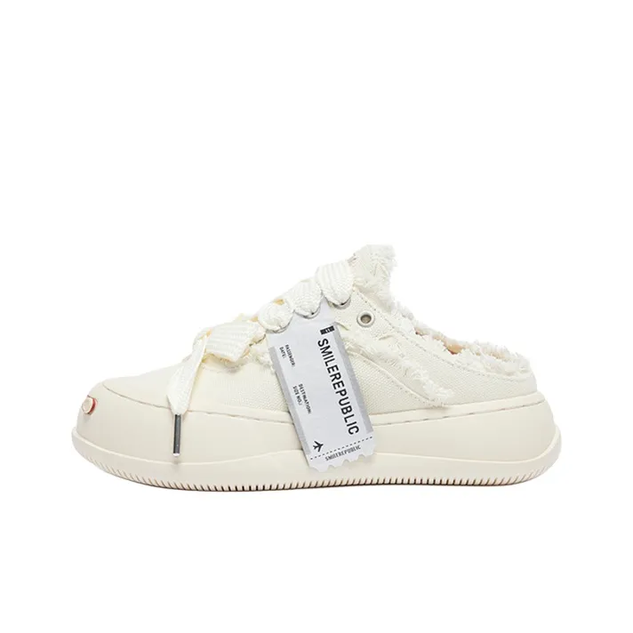 SMILEREPUBLIC Anti-Slip And Wear-Resistant Lightweight Height Increasing Low-Top Canvas Shoes Unisex White-0