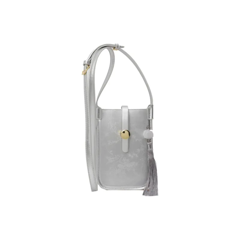 Yalu PU Shoulder Bag Regular Women's Black/Ecru/Silver/Pink-8