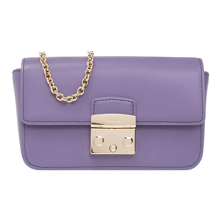 Furla Metropolis Collection Soft Calfskin Shoulder Bag Crossbody Bag Mini Women's Purple-0