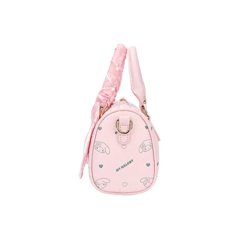 MESUCA Sanrio Melodi Synthetic Leather One Shoulder Portable Boston Bag Women's Pink-7