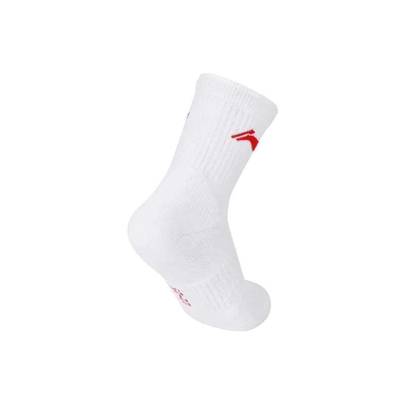 LiNing Mid Calf Socks Unisex Multi double Loading White Red-3