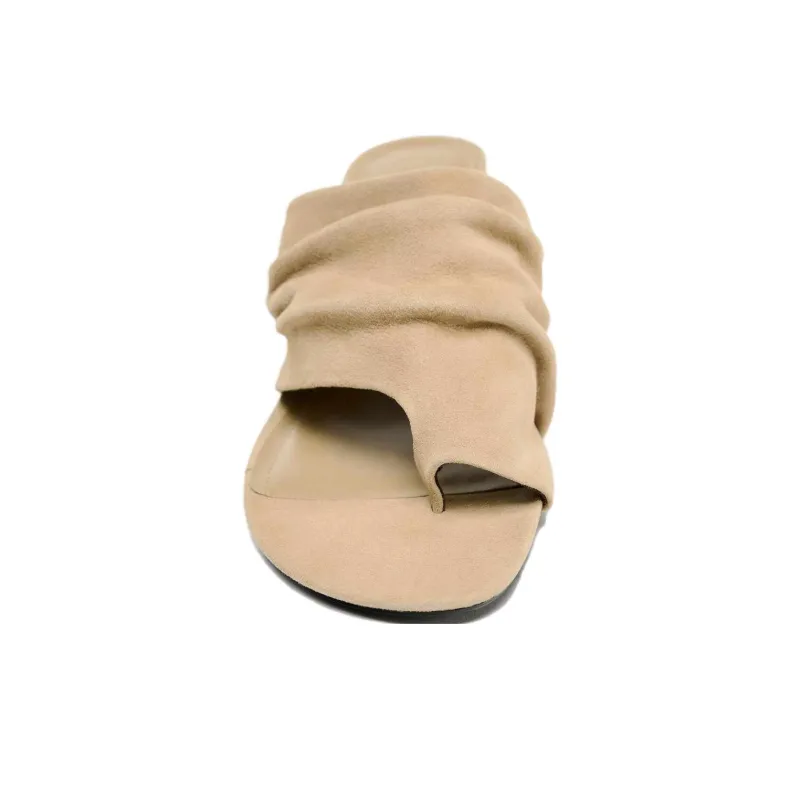 ZARA Abrasion Resistant Flip Flops Women's Beige-4