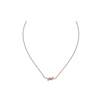 TIFFANY & CO. Diamond Necklaces Women's Rose Gold