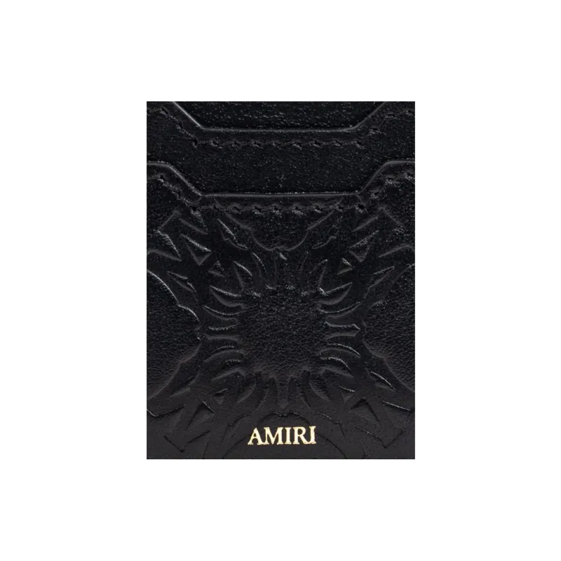AMIRI Leather Card Holder Unisex Black-3