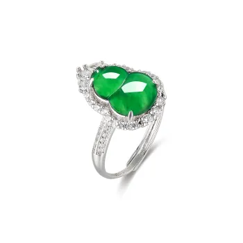 Cuiya Golden Building Ice Type Jadeite Rings Women's