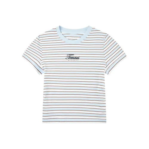 QIAODAN Sports Life Collection T Shirt Women's extended Blue Background/Jordan White