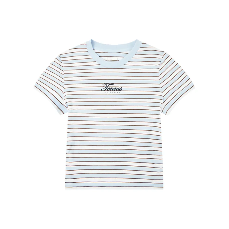 QIAODAN Sports Life Collection T Shirt Women's Morning Blue Background/Jordan White-0