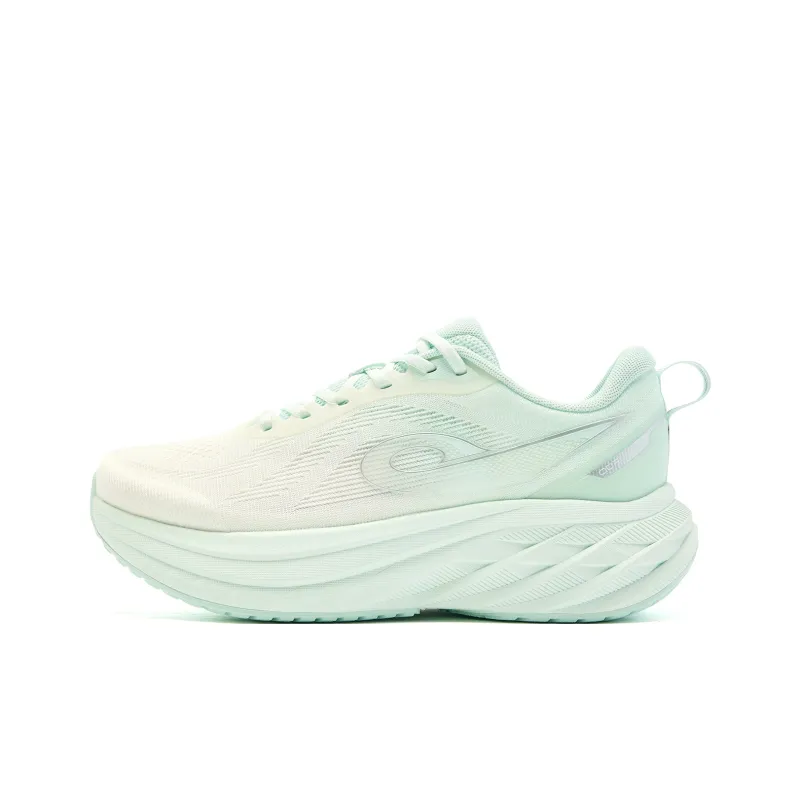 QIAODAN Cushioning, Slip Resistant, And Abrasion Resistant Low Top Casual Running Shoes Women's White Cyan-0