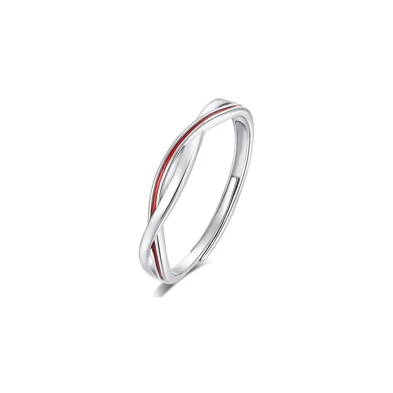 KADER New Chinese Style Red Line Chinese Style Forever Love Confession Adjustable 1 Pair Rings Unisex-4