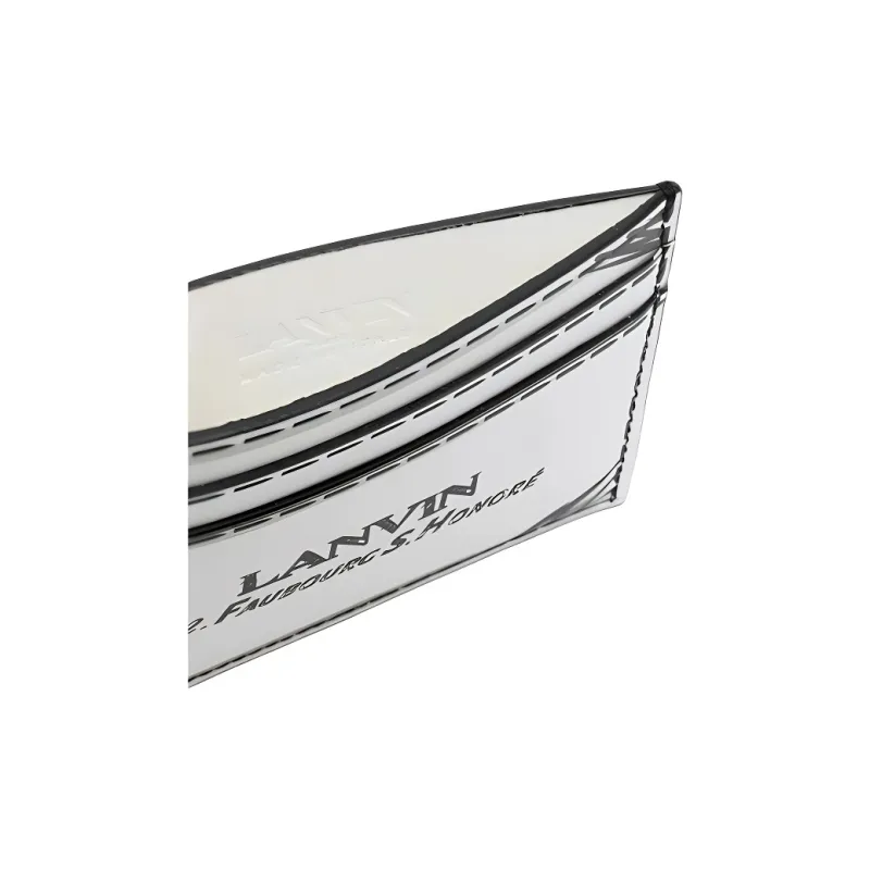 Lanvin Leather Wallet Women's Black White-2
