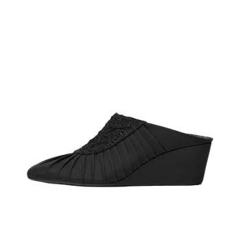 ZARA Fanglu Lin Collaboration Rubber Sole Abrasion Resistant Closed Toe Slippers Women's Black