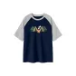 Navy Blue & White Heather Gray