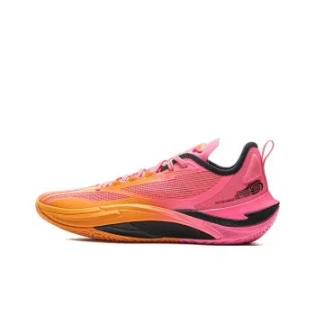 LiNing Cushioning, Slip Resistant, Abrasion Resistant, Rebound Grip Low Top Basketball Shoes Men's Pink Orange
