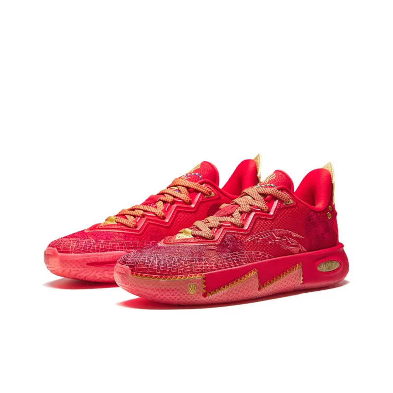 Anta KAI 2 Cushioning, Abrasion Resistant, And Resilient Properties Low Top Basketball Shoes Men's Red Gold-2