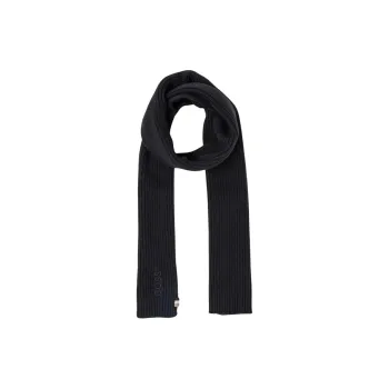 HUGO BOSS Cotton, Wool, Lint Knit Scarves Unisex Black
