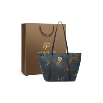 ZOOLER Cow Leather Shoulder Bag Women's Navy Blue