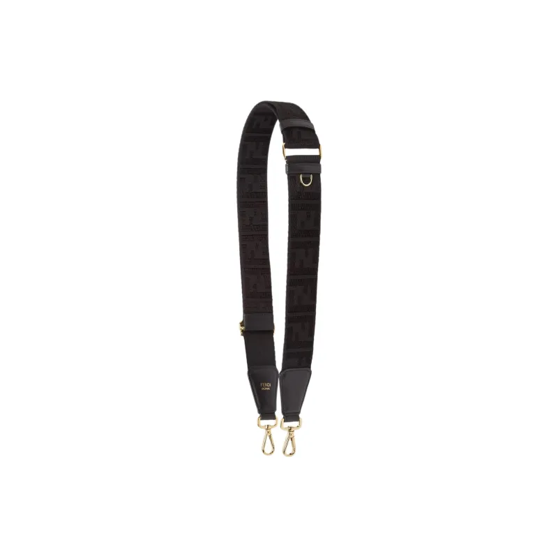 FENDI Polyester Polyamide Cow Leather Bag Strap Women's Black-0