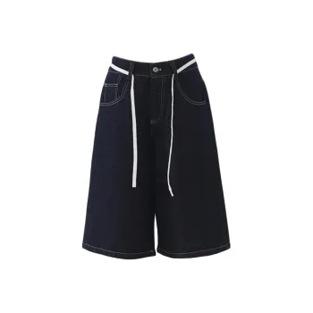 Poyz Denim Shorts Women's Dark Blue Capri Pants