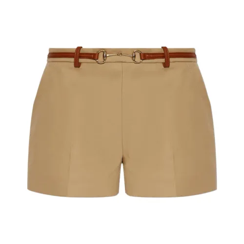 GUCCI Horsebit detail Cotton Shorts