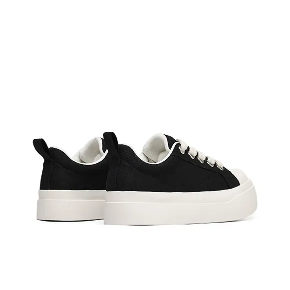 MOMGOG Anti Slip Wear Resistant Low Top Skateboard Shoes Unisex Black-2