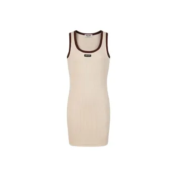 MIU MIU Sleeveless Dress Women's Neutral Color