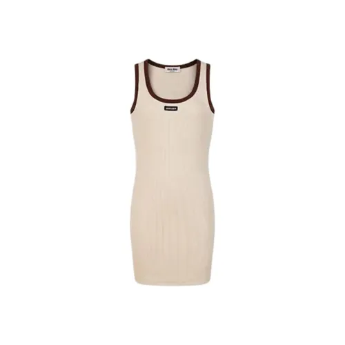 MIU MIU Sleeveless Dress Women's Neutral Color