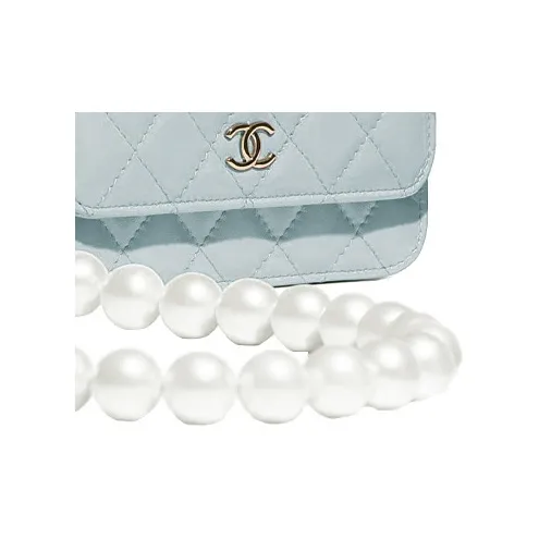 CHANEL Calfskin Pochette, Shoulder Bag, Coin Purse, Handbag, Shoulder Bag, Crossbody Bag Women's Mudra Color/Lake Blue-4