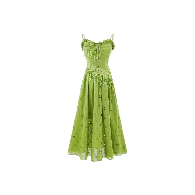 OZVO Slip Dresses Women's Green-0