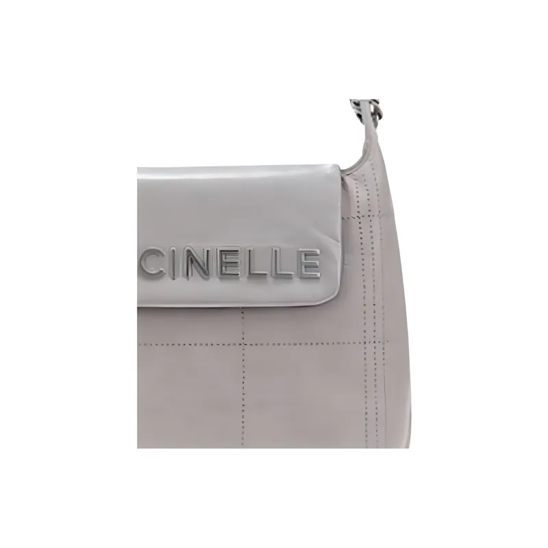 COCCINELLE Cow Leather Hobo Bag Portable Crossbody Bag Shoulder Bag Large Size Women's Cool Gray-2