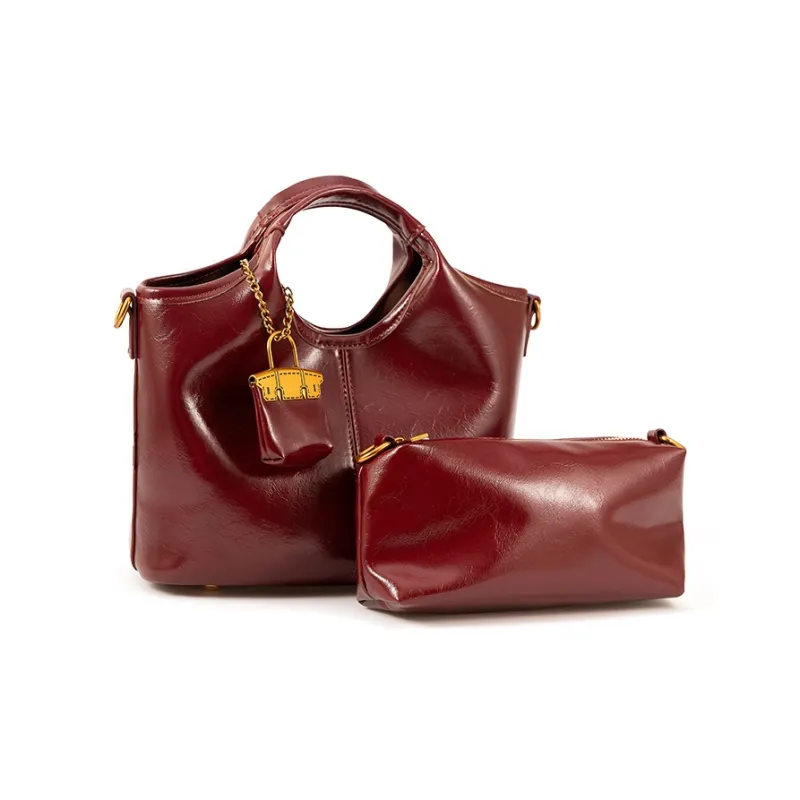 Vigno Synthetic Leather Handbag, One Shoulder, Crossbody Bag Regular Women's Red-2