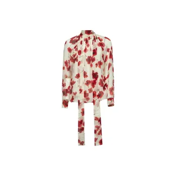 MaxMara Studio Floral Patterned High Neck Shirt