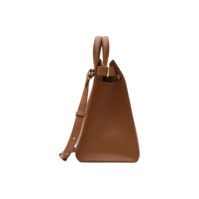 Burberry Cow Leather Handbag Medium Size Women's Cherry Wood Color-2