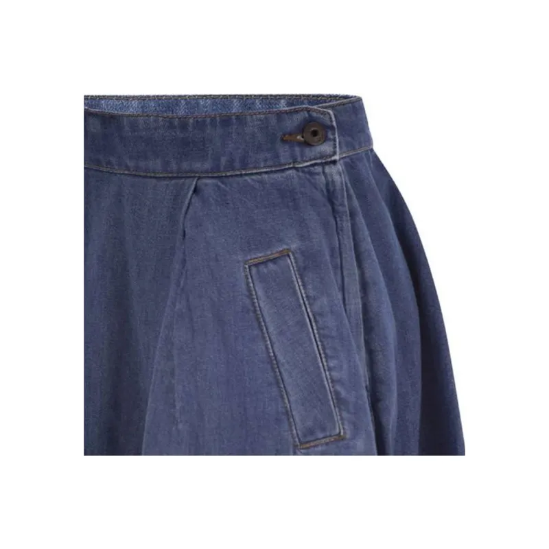 WEEKEND MaxMara Denim Long Skirt Women's Blue-3