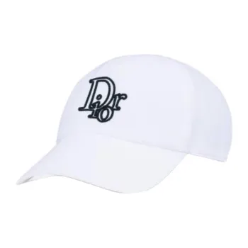DIOR Cotton Fabric, Pure Cotton Baseball Caps Unisex White