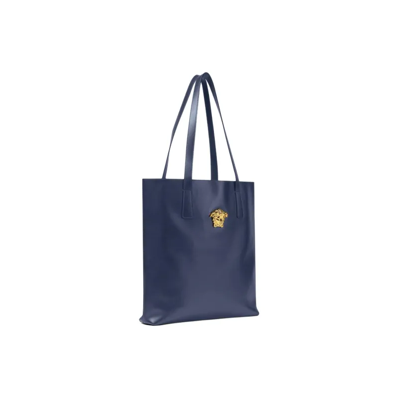 VERSACE La Medusa Cow Leather Tote Bag, Shopping Bag, Shoulder Bag Men's Blue-1