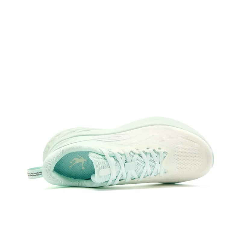 QIAODAN Cushioning, Slip Resistant, And Abrasion Resistant Low Top Casual Running Shoes Women's White Cyan-3