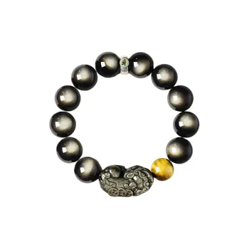 JINGCHENGGOU Natural Obsidian Bracelets Unisex