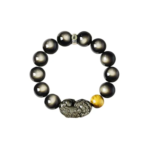 JINGCHENGGOU Natural Obsidian Bracelets Unisex