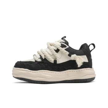 Ignition Anti Slip And Wear Resistant Height Increasing Low Top Casual Shoes Unisex Black White