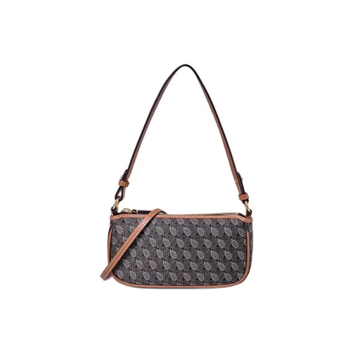 DISSONA Cow Leather Pochette Crossbody Bag, Shoulder Bag Women's Brown
